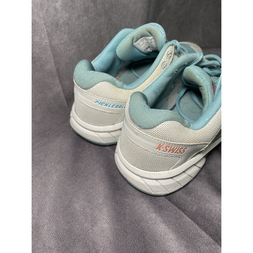 K-Swiss Pickleball Shoes White Teal Light Blue Lightweight Cushion Sneaker Sz 9 - Picture 7 of 10